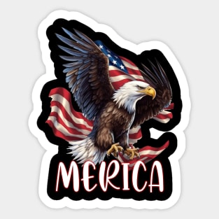 Eagle American Flag USA Flag 4th of july Merica Sticker